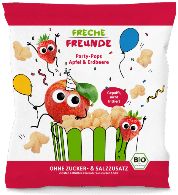 Freche Freunde mahe õuna-maasika popkorn, 15 g