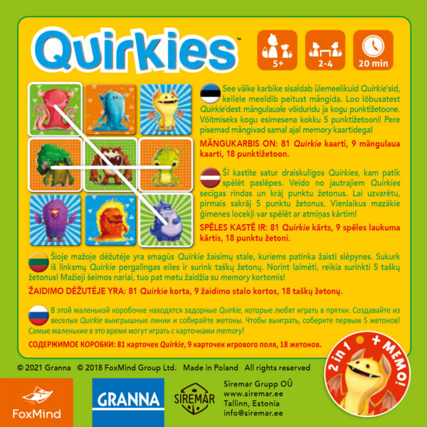 Quirkies lauamänguga kingitus - Image 4